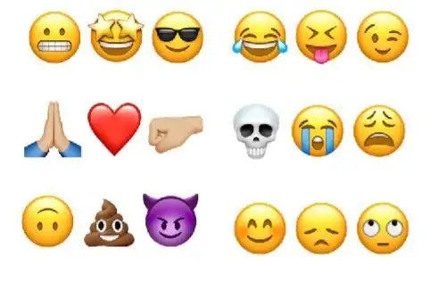 Billede af en r&aelig;kke forskellige emojis.